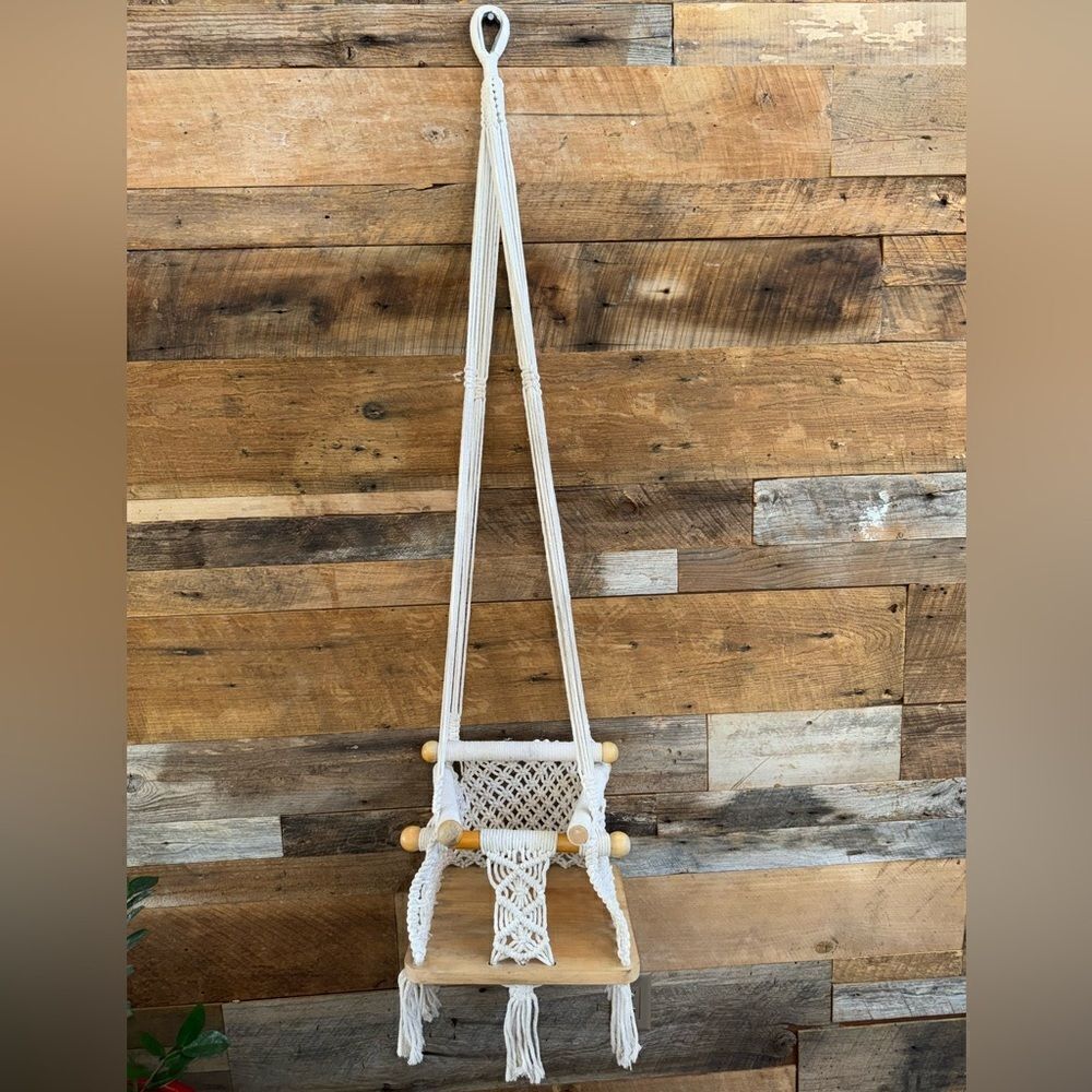 Macrame baby swing/plant holder